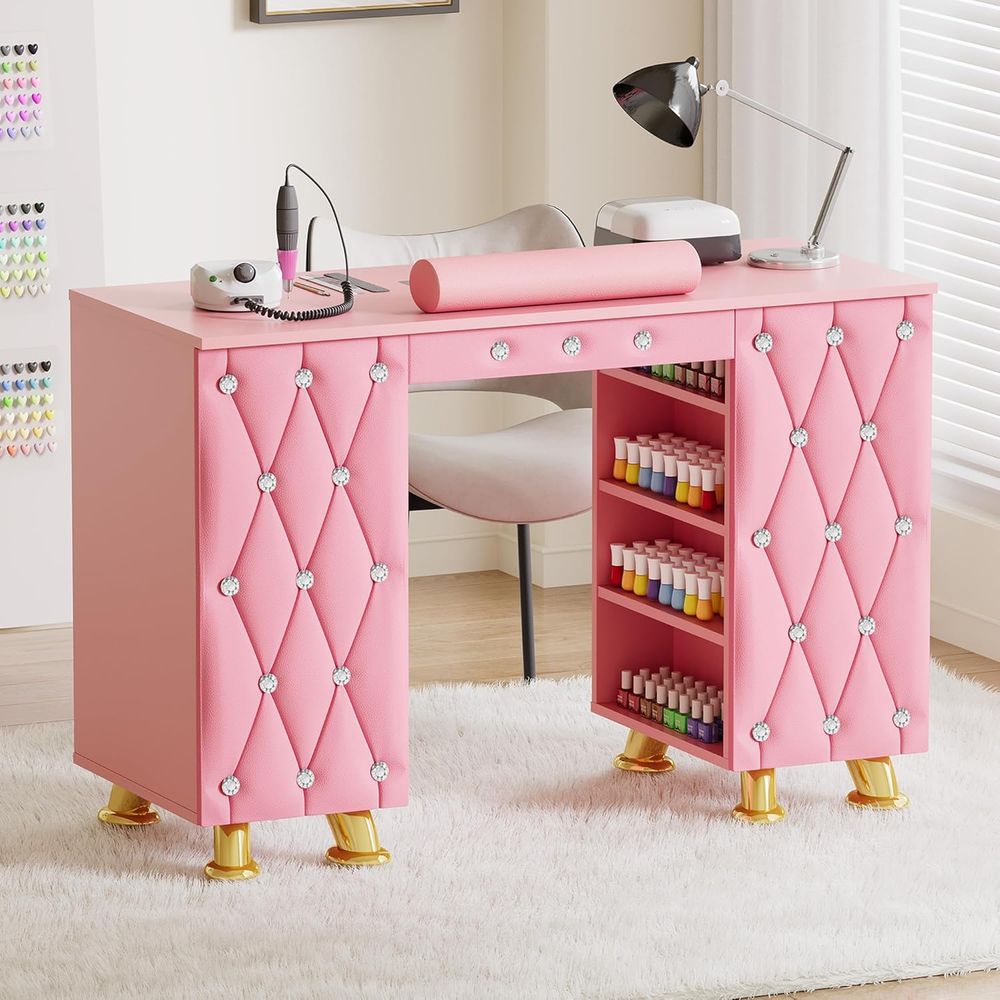 Leather Desk Pad - Stół do manicure z pochłaniaczem pyłu,